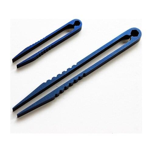 Large And Small Sizes Blue Titanium Alloy Tweezers Outdoor Travel EDC Small Tools EDC Multi Tools