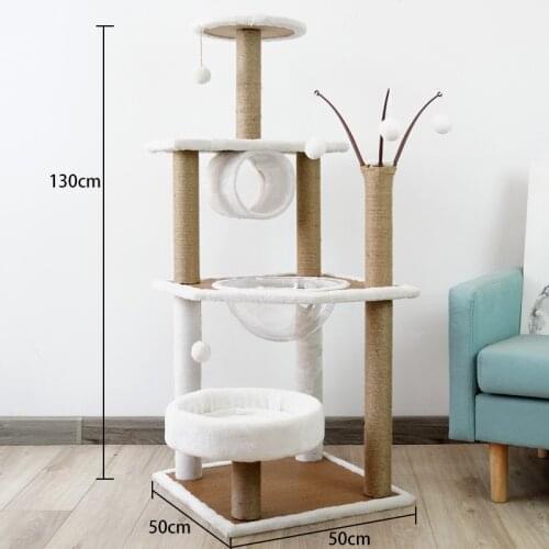 Pet cat climbing frame, rattan mat, four seasons universal with sisal rope, cat scratching post, cat jumping platform