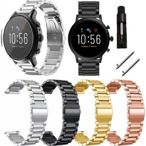 22MM Stainless Steel Strap For Fossil Gen 4 Q Explorist HR/Gen 5 Smart Watch Band Bracelet Replaceable Wrist Strap Gen5 5 Correa
