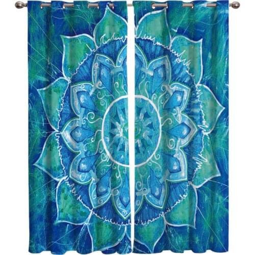Retro Mandala Flower Room Curtains Large Window Window Blinds Living Room Curtains Kitchen Indoor Print Kids Curtain Panels