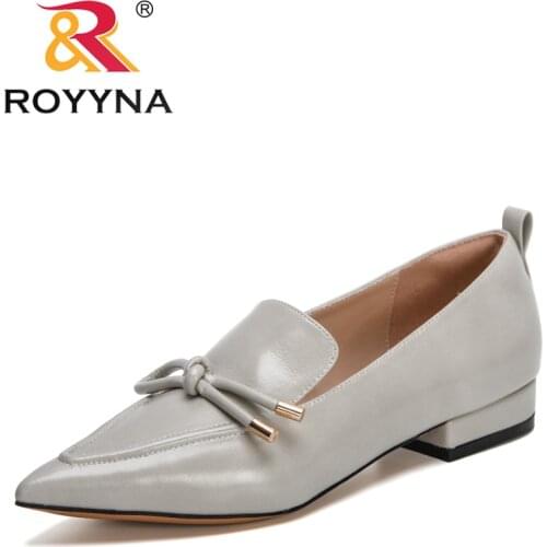 ROYYNA 2021 New Designers Elegant Lower Heel Womens Shoes Fashion Sweet Comfort Single Shoes Woman Office Dress Shoes Feminimo