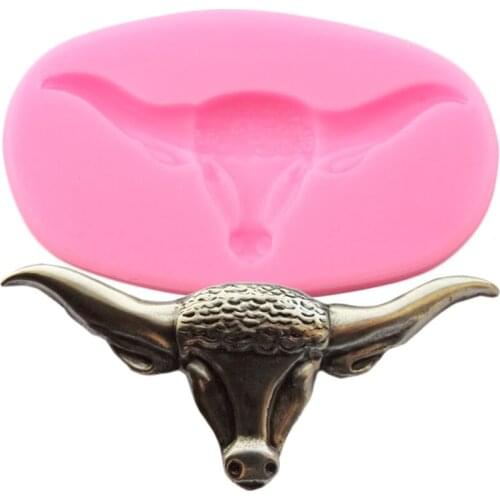 Steer Head Silicone Molds Cow Bull Fondant Mold DIY Cake Decorating Tools Jewelry Resin Clay Candy Chocolate Gumpaste Moulds