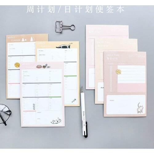 1pcs Convenience Sticker n Weekly Planner Day Plan Memo Notepad Memobook Creative Korean Style Small Fresh