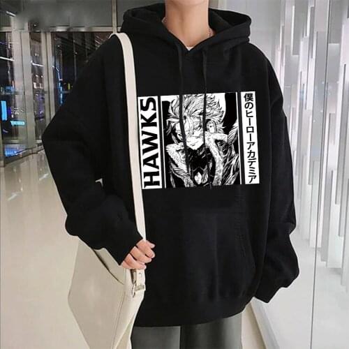 My Hero Academia Unisex Hoodies Japanese Anime Hawks Printing Mens Hoodie Sweatshirt Daily Casual Streetwear Clothes