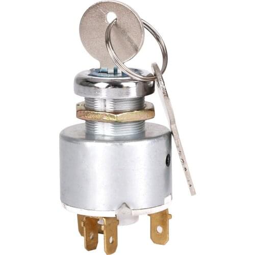 12V Universal Ignition Lock Switch Cylinder 2 Keys - Boat Car Ignition Electric Door Lock for Motorcycle Kart