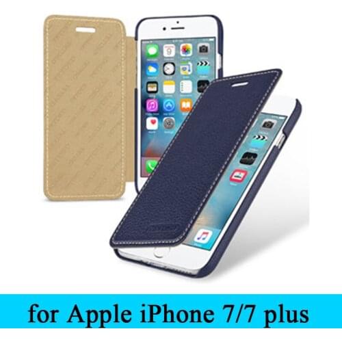 High Quality Cow Leather Flip Case for Apple iPhone7 iPhone 7 100% Top Grade Genuine Leather Cover Skin for iPhone 7plus+Giftt