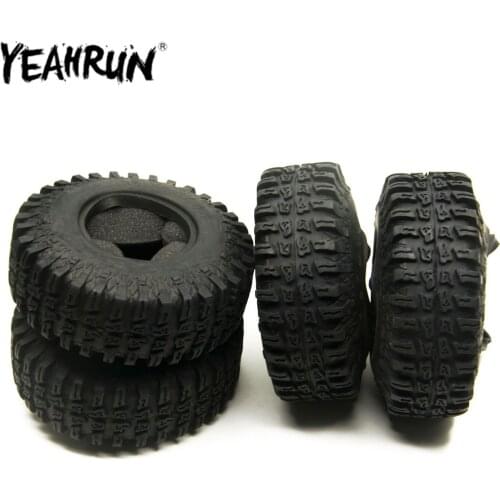 YEAHRUN 1.9" Rubber Wheel Tires 114mm OD for 1:10 RC Rock Crawler Car Axial SCX10 CC01 1.9inch Beadlock Wheel Rims