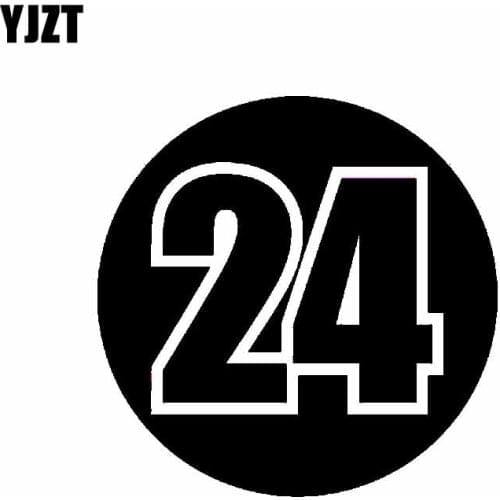 YJZT 14CM*14CM Fashion Race Number 24 Decoration Car-styling Car Sticker Decal Vinyl C11-0858