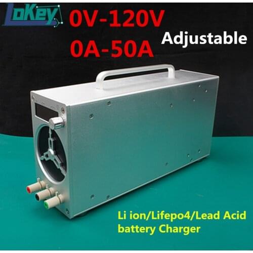 0A to 50A 0V to 125V Adjustable Charger for Li-ion Lifepo4 lead acid Battery 48V 60V 72V 84V 96V 108.8V 20A 30A 40A 50A charger