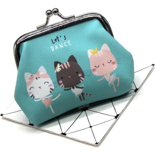 1pc New Cartoon Cat Coin Purses Women Mini Wallets Kids Clutch Money Bags Female Pouch Hasp Change Purse Cute Girls Zero Wallet