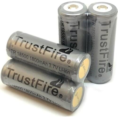 10pcs/lot TrustFire TR 18500 1800mAh 3.7V Rechargeable Lithium Protected Battery Camera Flashlight Torch Batteries with PCB