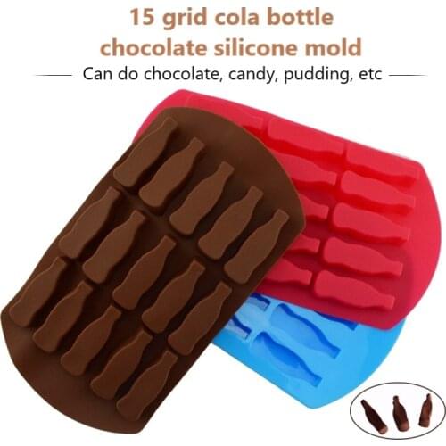 15 grid cola bottle chocolate silicone mold cake baking handmade candy chocolate mold ice grid mold DIY