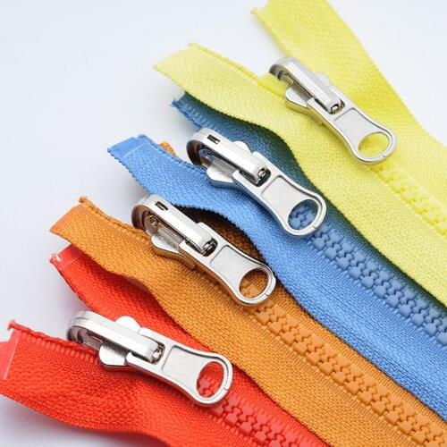 2pcs/lot No.5 70cm open end resin zippers with Circulating slider for clothing luggage zips coat sewing double-side slider