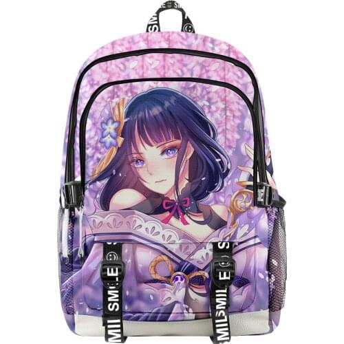 2021 Genshin Impact Raiden Shogun 3D Print Men Women Backpack Oxford School Bag Hip hop Teen Girl Child Bag Travel Backpack