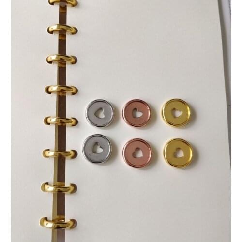 30PCS 23mm binding ring notebook mushroom hole button plastic loose-leaf coil 360 degree foldable plastic disc binding buckle