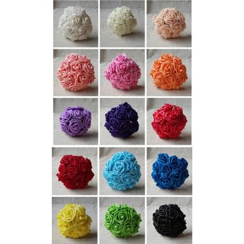 7cm 15colors available arch flower arch flower Wedding bouquet artificial rose silk fake flower PE foam wedding car party decor