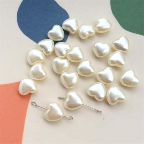 10PCS 10MM Acrylic Love Pearl Beads For Earring Glasses Chain DIY Handmade Jewelry Making Bracelet Necklace Accessory