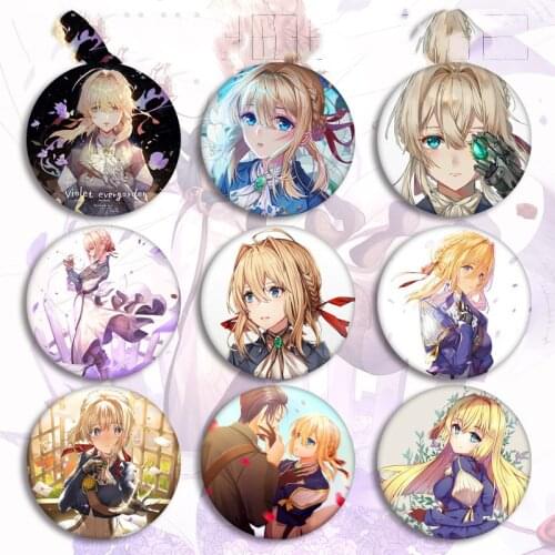 Fashion Anime Brooch Tinplate Violet Evegarden Hawkins Badge Label Pin Packbag Clothes Decoration for Students Gift