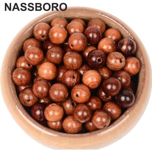 5A 100Pcs/lot Natural Round Wood Spacer Wooden Beads For Jewelry Making DIY Craft Charms Loose Bead Bracelet Jewelry Findings