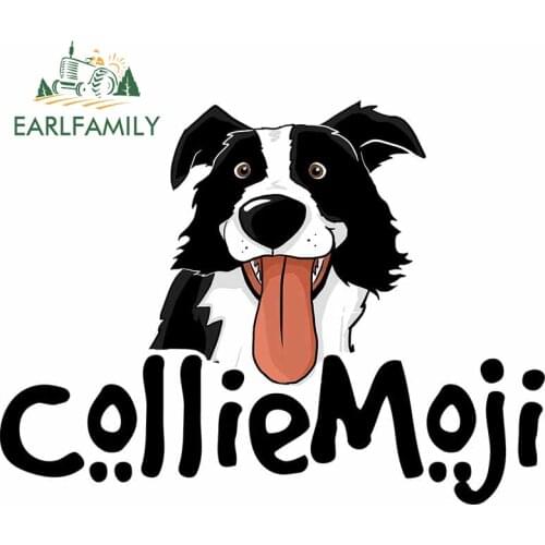 EARLFAMILY 13cm x 9.6cm For Border Collie Personality Car Stickers Bumper Decal Vinyl Material Trunk Decals For JDM SUV RV