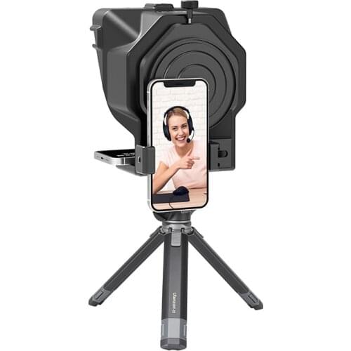 PT-16 Teleprompter Prompter for Cell Phone Mobile Live Recording Vlogging with Phone Holder Remote Control for Video Recording