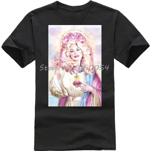 Mens Cool T-Shirt New Saint Dolly Parton Shirt Hot Mens Funny Casual Print Cotton T-shirt Hip Hop Tees Tops Harajuku