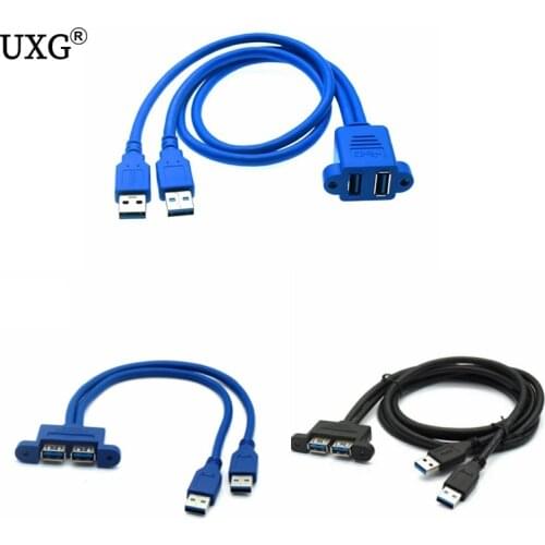 Double Port USB3.0 Male To Double USB 3.0 Female Extension Cable USB3.0 Male To Female Panel Cable Baffle Cable 0.3m 0.5m 1m 1.5