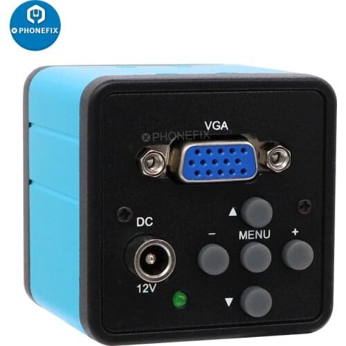 Digital Microscope Camera VGA 30FPS USB Industrial Video Microscope Camera + 130X Adjustable Zoom C Mount Lens 56 LED Light Lamp