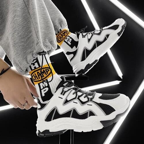 Autumn Mens Chunky Sneakers Heighten Fashion Men Casual Shoes Zapatillas Damping Tennis Shoes Breathable Running Shoes Men