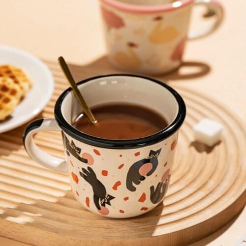 Кружка Mug Coffee Cups Oatmeal Breakfast Mugs Cute Girl Ceramic Water Cup Couple High-Value Nordic Fruit Salad Bowls Tazas Mate