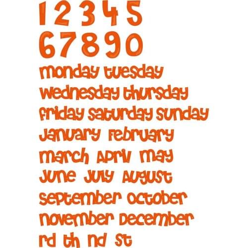 Dates Months Years Words Metal Cutting Dies for Scrapbooking DIY Photo Album Card Making Decorative Stencils New 2019