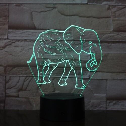 Cute 3D Illusion Elephant Lamp LED Night Lights with 7 Colors Lamp as Home Decoration Cute Gifts for Boys Girls 2953