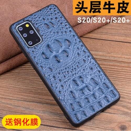 Fashion Genuine Cow Leather Phone Case for Samsung Galaxy S20 S20 Ultra Slim Back Skin Shell for Samsung S20+ Screen Protector