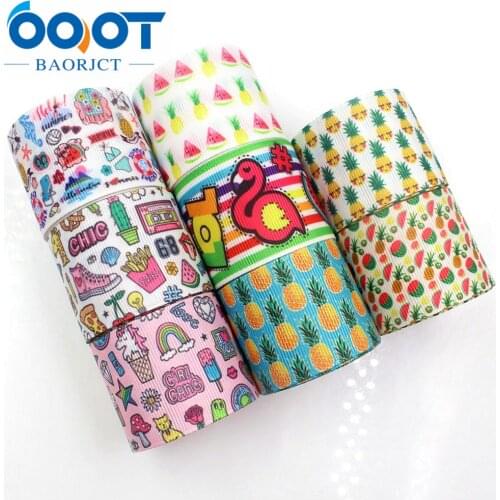 OOOT BAORJCT 1781710 38mm 10yards Cartoon Ribbons Thermal transfer Printed grosgrain Wedding Accessories DIY handmade material