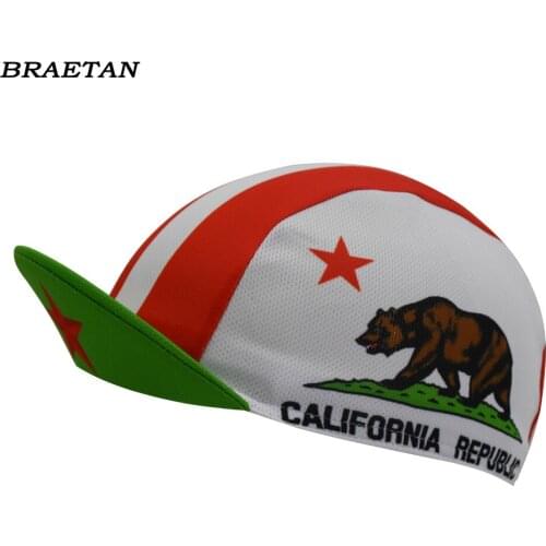 Men and women Republic of California cycling caps red white Headwear Classical Quick-Drying Polyester Cycling Hat schlafly