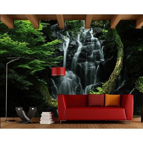 Papel de pared Forests streams and rocks natural 3d wallpaper mural,living room sofa TV wall bedroom wall papers home decor