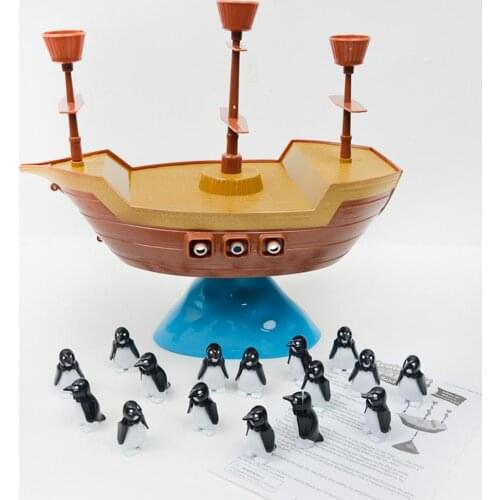 Kids Balancing Board Game Toy Funny Pirate Boat Penguin Balancing Board Game Desktop Interactive Kids Toy