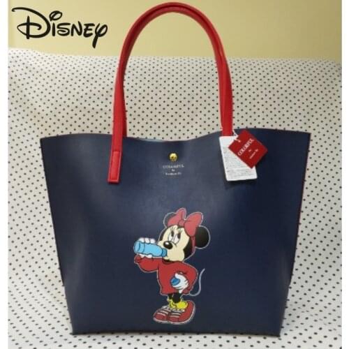 Disney New Cartoon Lady Handbag Pu Magnetic Buckle Large Capacity Multifunctional Storage Bag Fashion Luxury Lady Shoulder Bag