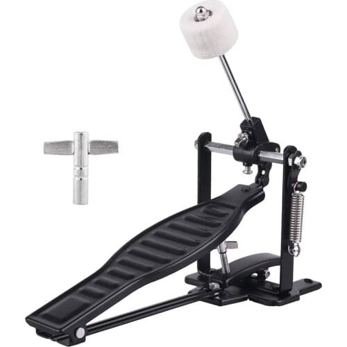 Drums Pedal Black Aluminum Alloy Children Rack Drums Pedal Set with Drum Beater Stick & Drum Key