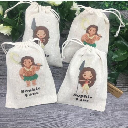 Personalize any language Luau girl and boy favor bags. Moana favor bags inspired . Customizable names bags. Hawaiian party