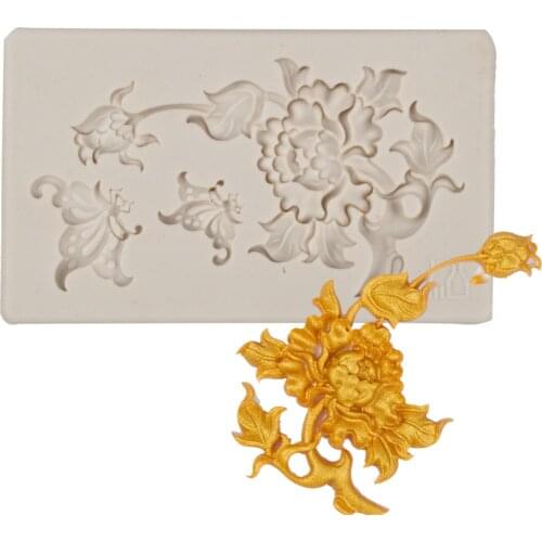 Flowers Silicone Molds For Cake Baking Butterfly Fondant Sugarcraft Cake Chocolate Mold Soap Mould Wedding Cake Decorating Tools