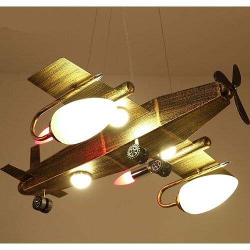 Nordic Plane Shape Iron Art Pendant Lights for Bedroom Childrens Room Internet Cafes Lamp Industrial Baby Light Loft Decor Led