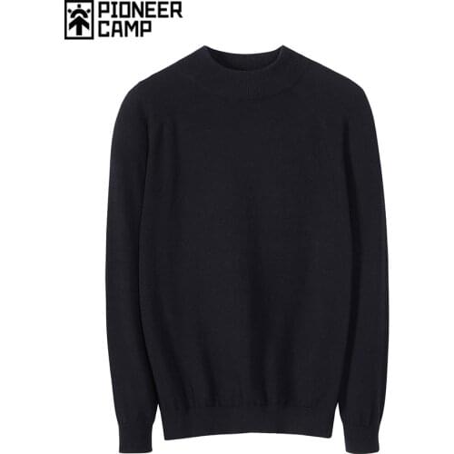 Pioneer Camp 2020 Sweaters Men Casual Solid O-Neck Slim Cotton Knit Quality Mens Sweater And Pullovers AMS902282