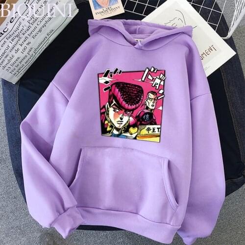 Cute JoJo Bizarre Adventure Hoodie Anime Men Women Funny Streetwear Harajuku Cartoon Hip Hop Clothes Sweatshirt Women Hoodies