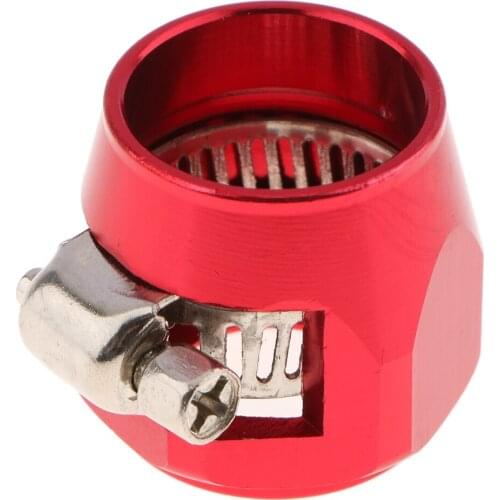 Universal 10AN Hose Finisher Clamp, Auto Car Fuel Line Hose End Fitting for Fuel Oil Air Line Aluminum Alloy Red, 30x26mm