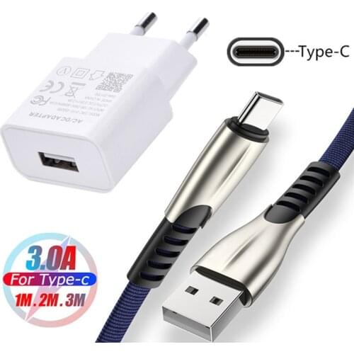Type C Quick Charge Wire For Samsung galaxy Xcover 4s Note 10 S10e A50 LG G6 Motorola One Vision Power USB adapter Phone Charger