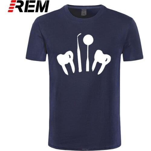 REM Funny Dentist tools T Shirt Cotton Short Sleeve T-shirts Men Top Tees Camisetas Masculina