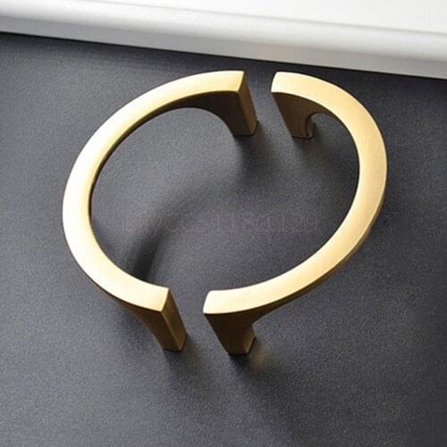 1 Pair Cabinet Door Drawer Gold Aluminum Alloy Kitchen Cupboard Pulls Drawer Knob Door Furniture Door Handles