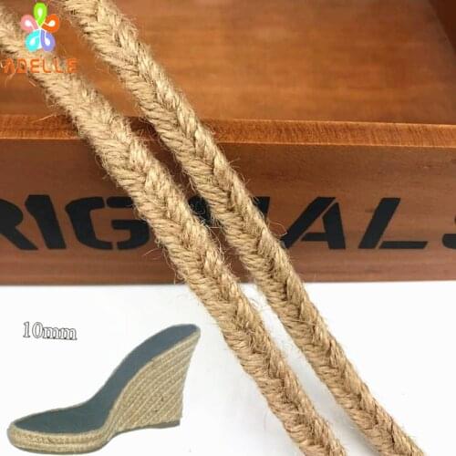 10mm Rustic Braided Jute Linen Flat Tape/Rope Natural DIY Craft Twine String Organic zakka decor macrame Shoe free shipping 10m