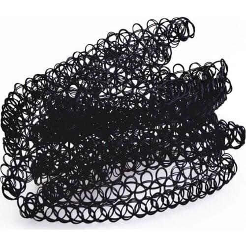 12 pcs/Set Fishline Tattoo Black Chokers Necklace Vintage Stretch Henna Gothic Punk Elastic Hollow Chocker Women Jewelry Gift